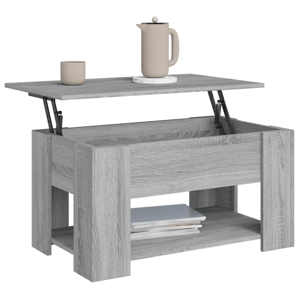 vidaXL Mesa de centro madera de ingeniería gris Sonoma 79x49x41 cm