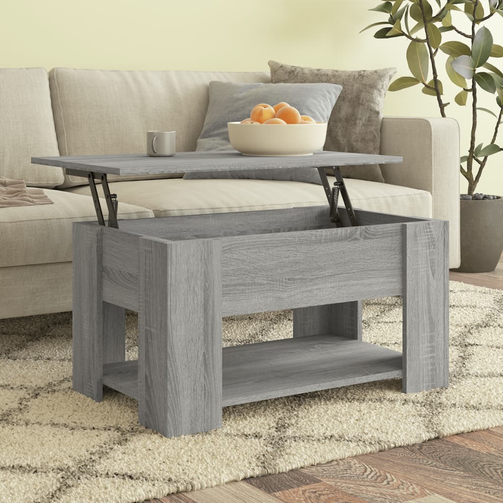 vidaXL Mesa de centro madera de ingeniería gris Sonoma 79x49x41 cm