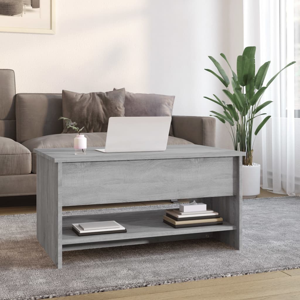 vidaXL Mesa de centro madera contrachapada gris Sonoma 80x50x40 cm