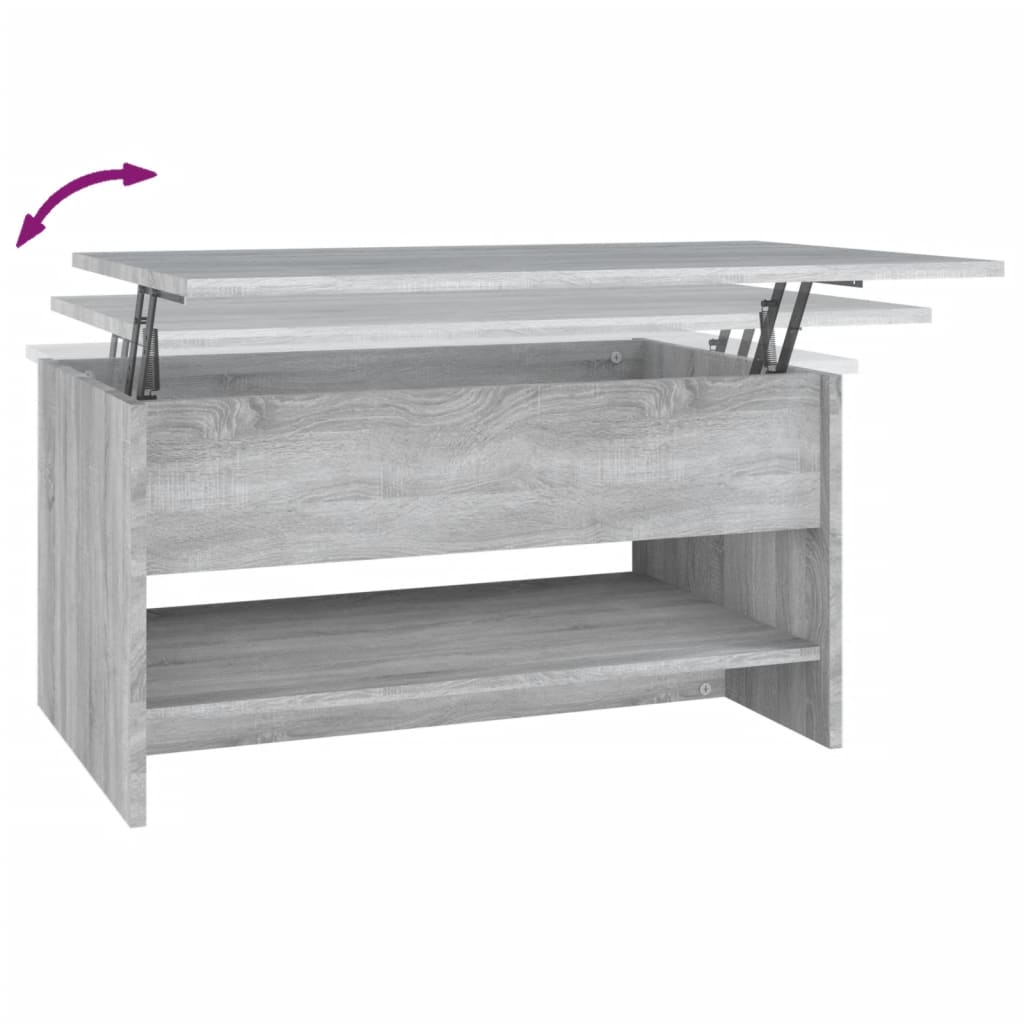 vidaXL Mesa de centro madera contrachapada gris Sonoma 80x50x40 cm