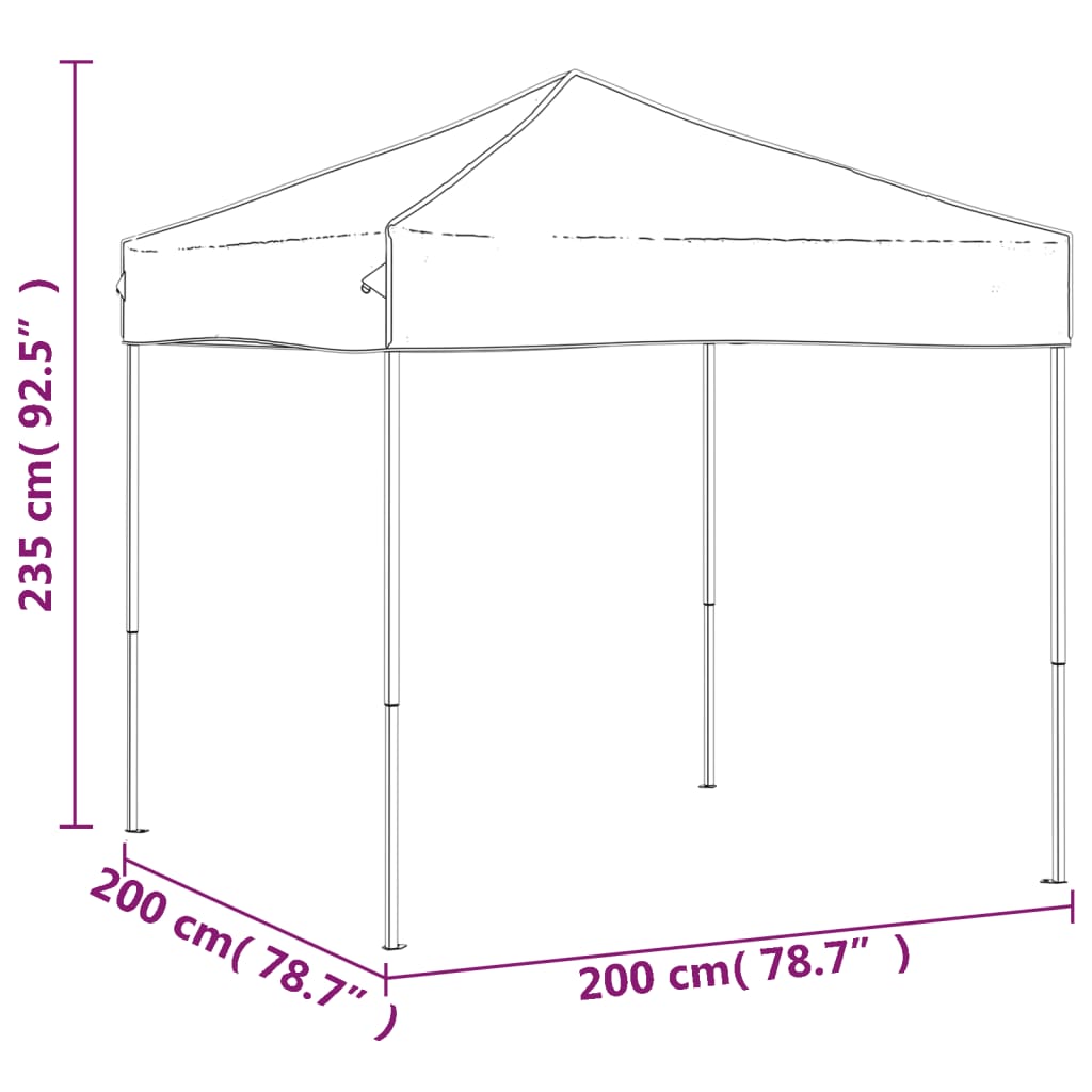 vidaXL Carpa para fiestas plegable color crema 2x2 m