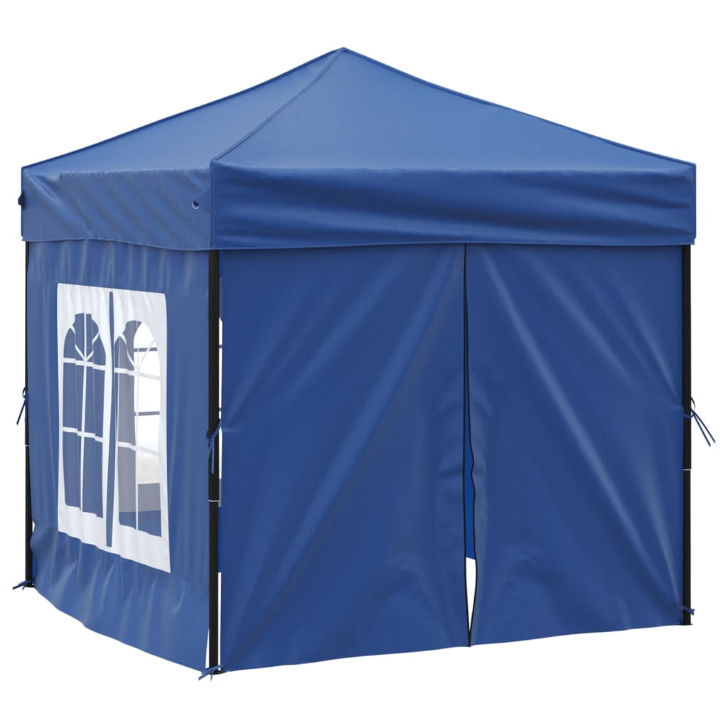 vidaXL Carpa para fiestas plegable con paredes laterales azul 2x2 m