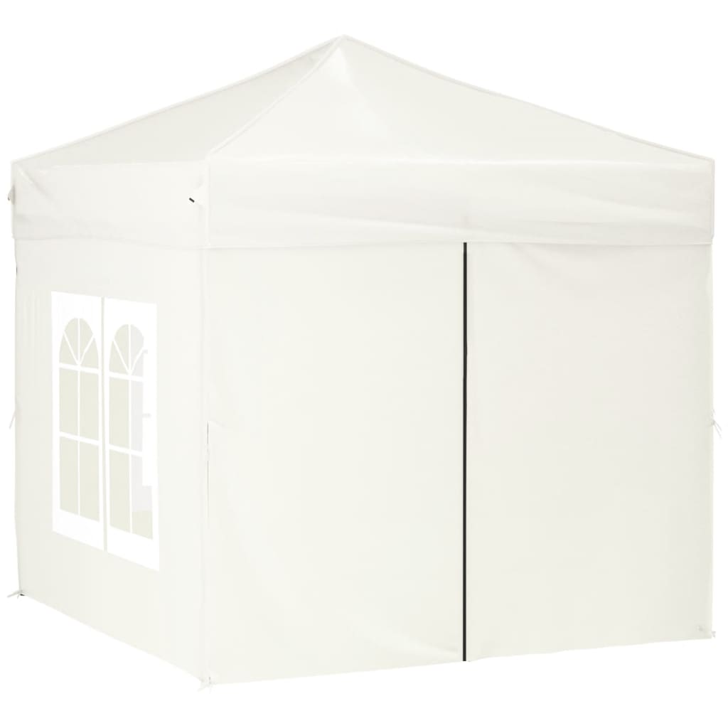 vidaXL Carpa para fiestas plegable con paredes laterales crema 2x2 m