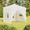 vidaXL Carpa para fiestas plegable con paredes laterales crema 2x2 m