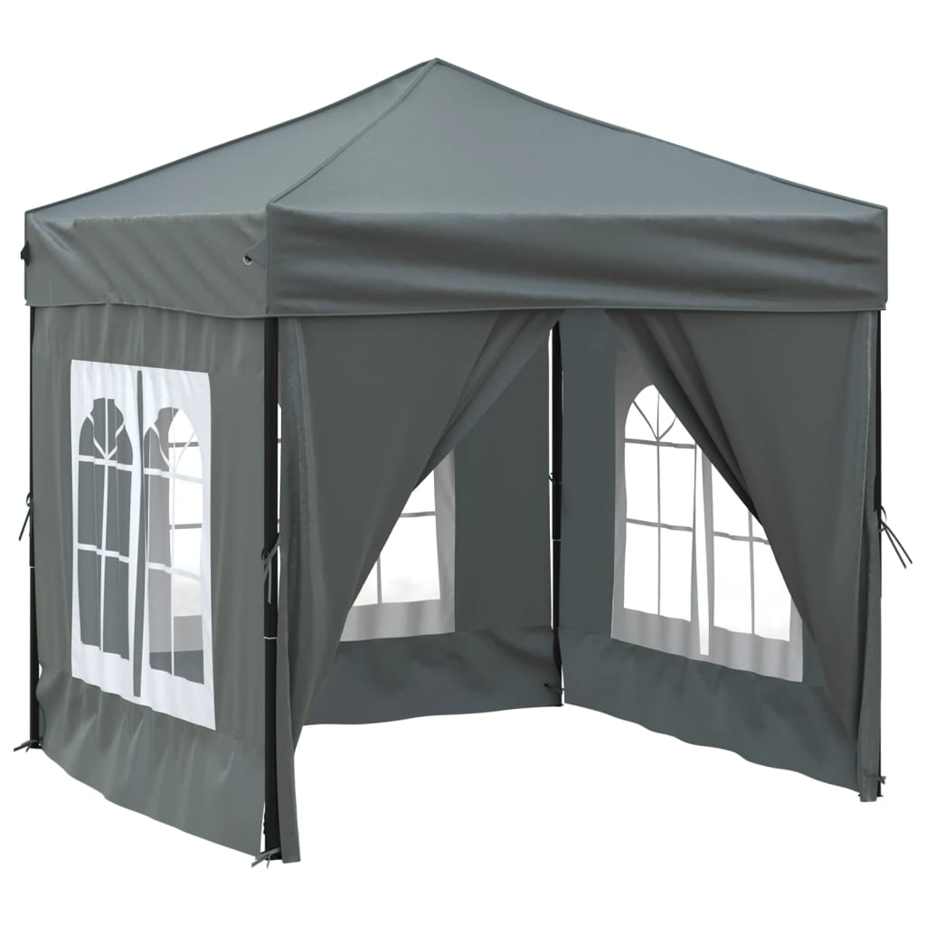 vidaXL Carpa de fiesta plegable con paredes laterales antracita 2x2 m