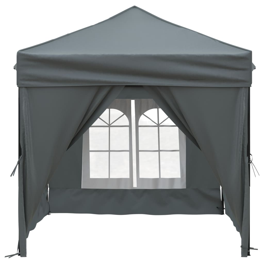 vidaXL Carpa de fiesta plegable con paredes laterales antracita 2x2 m