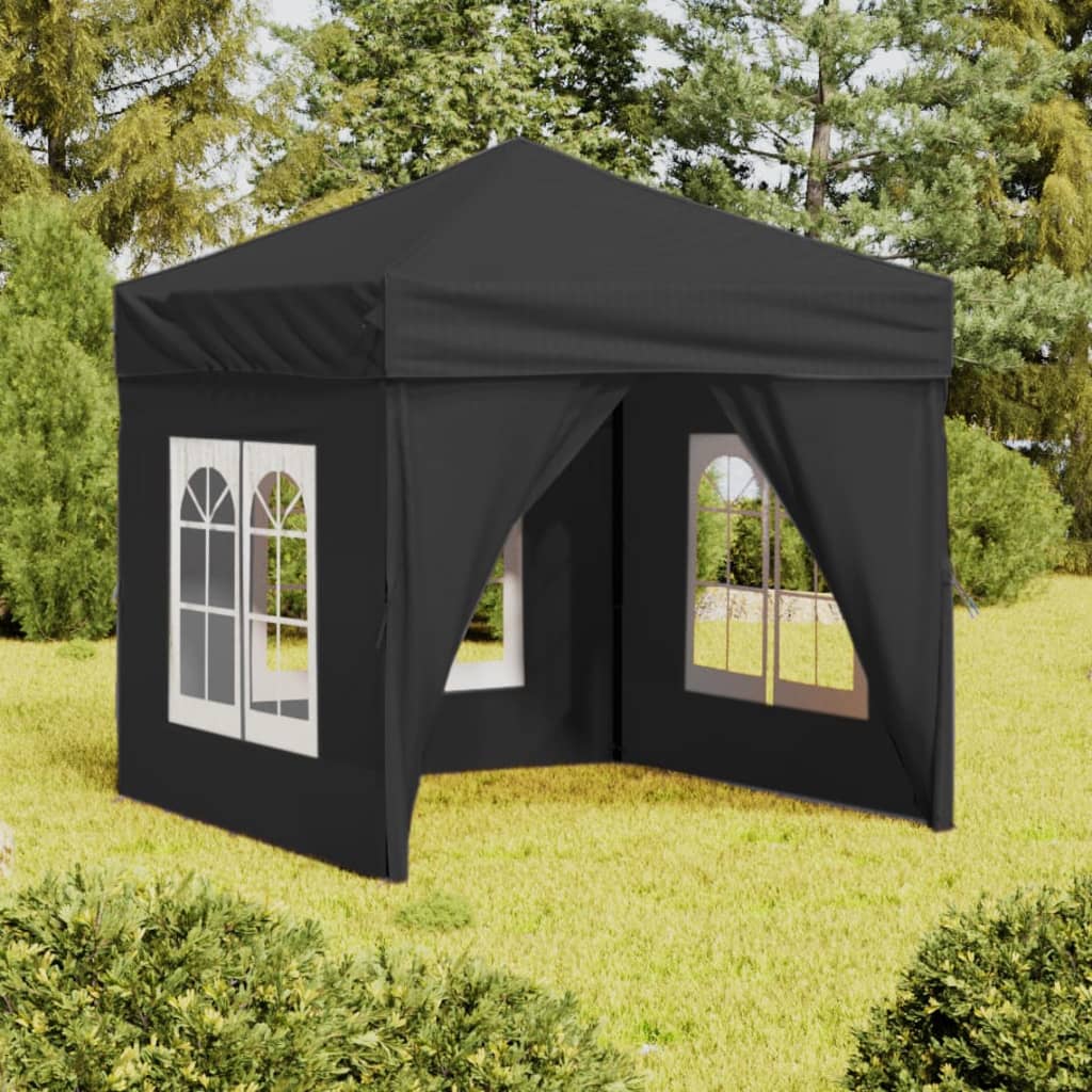 vidaXL Carpa de fiesta plegable con paredes laterales antracita 2x2 m