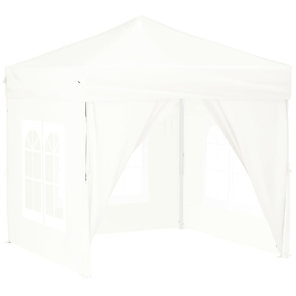 vidaXL Carpa para fiestas plegable con paredes laterales blanco 2x2 m