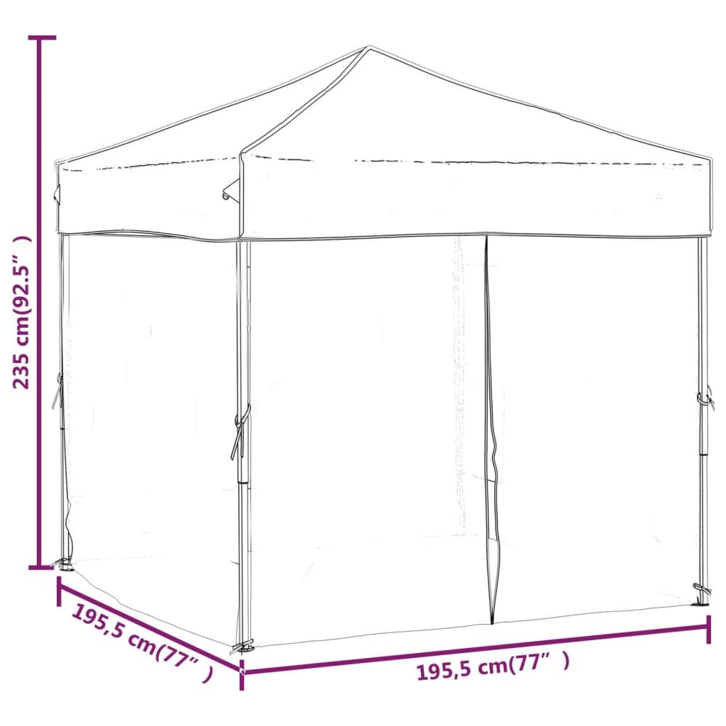 vidaXL Carpa para fiestas plegable con paredes laterales blanco 2x2 m