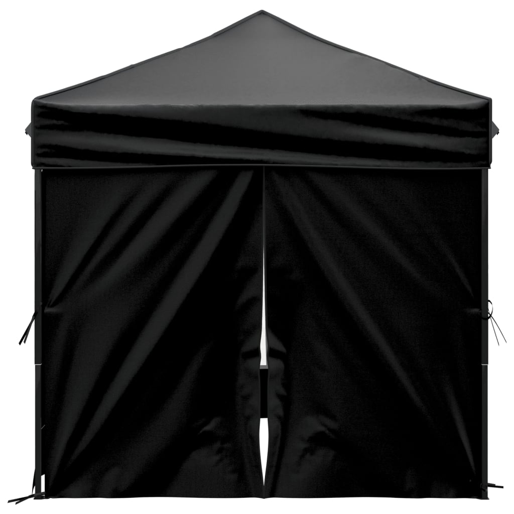 vidaXL Carpa para fiestas plegable con paredes laterales negro 2x2 m