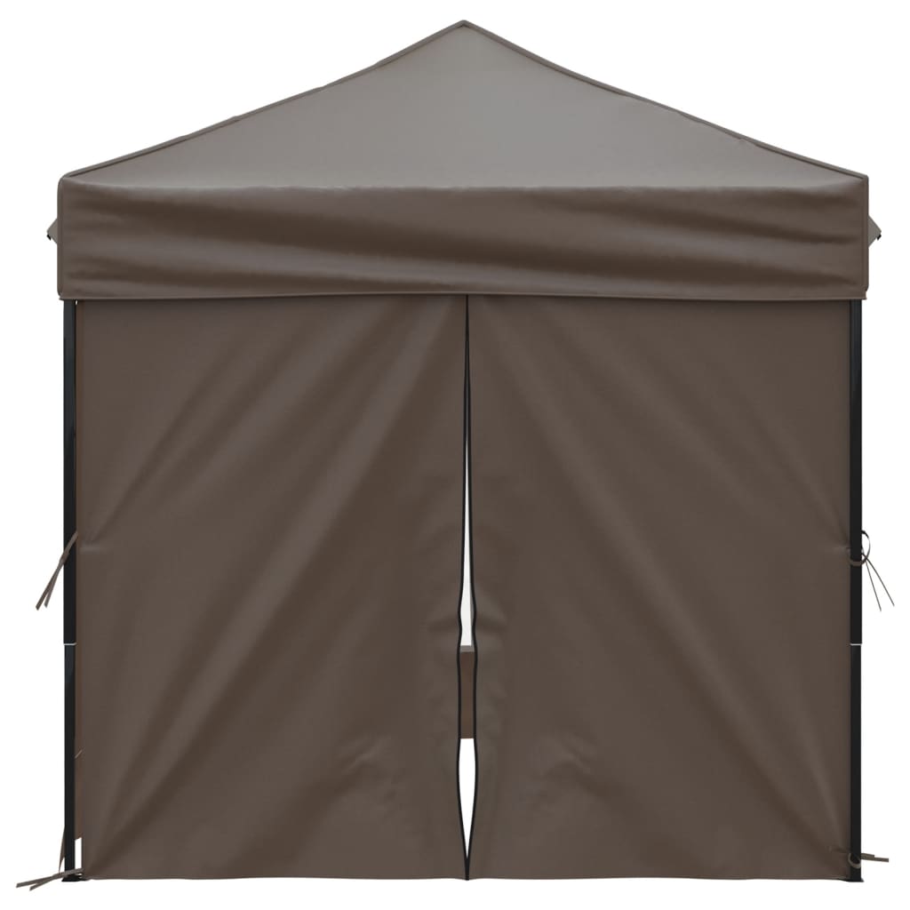 vidaXL Carpa de fiesta plegable con paredes laterales gris taupe 2x2 m