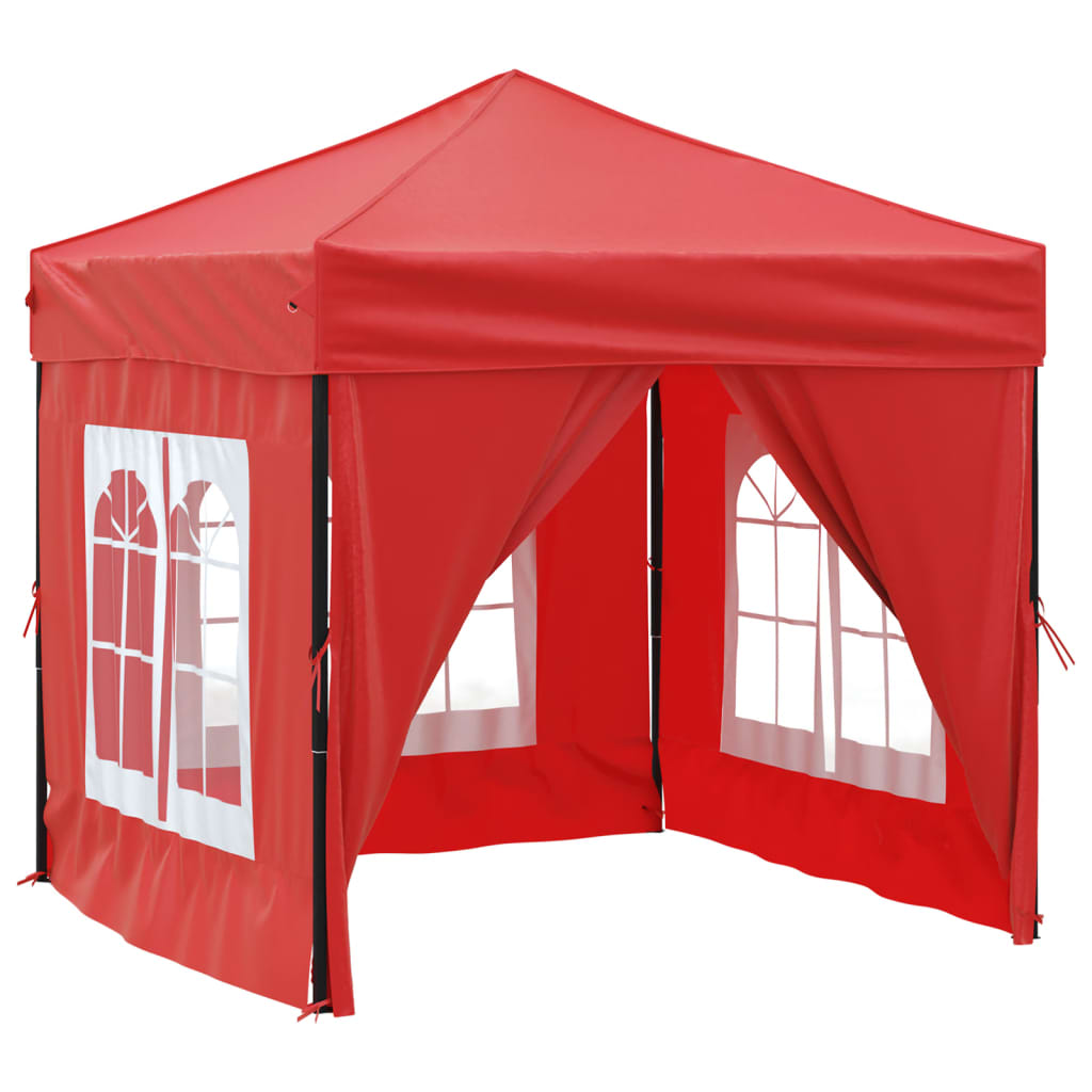 vidaXL Carpa para fiestas plegable con paredes laterales rojo 2x2 m