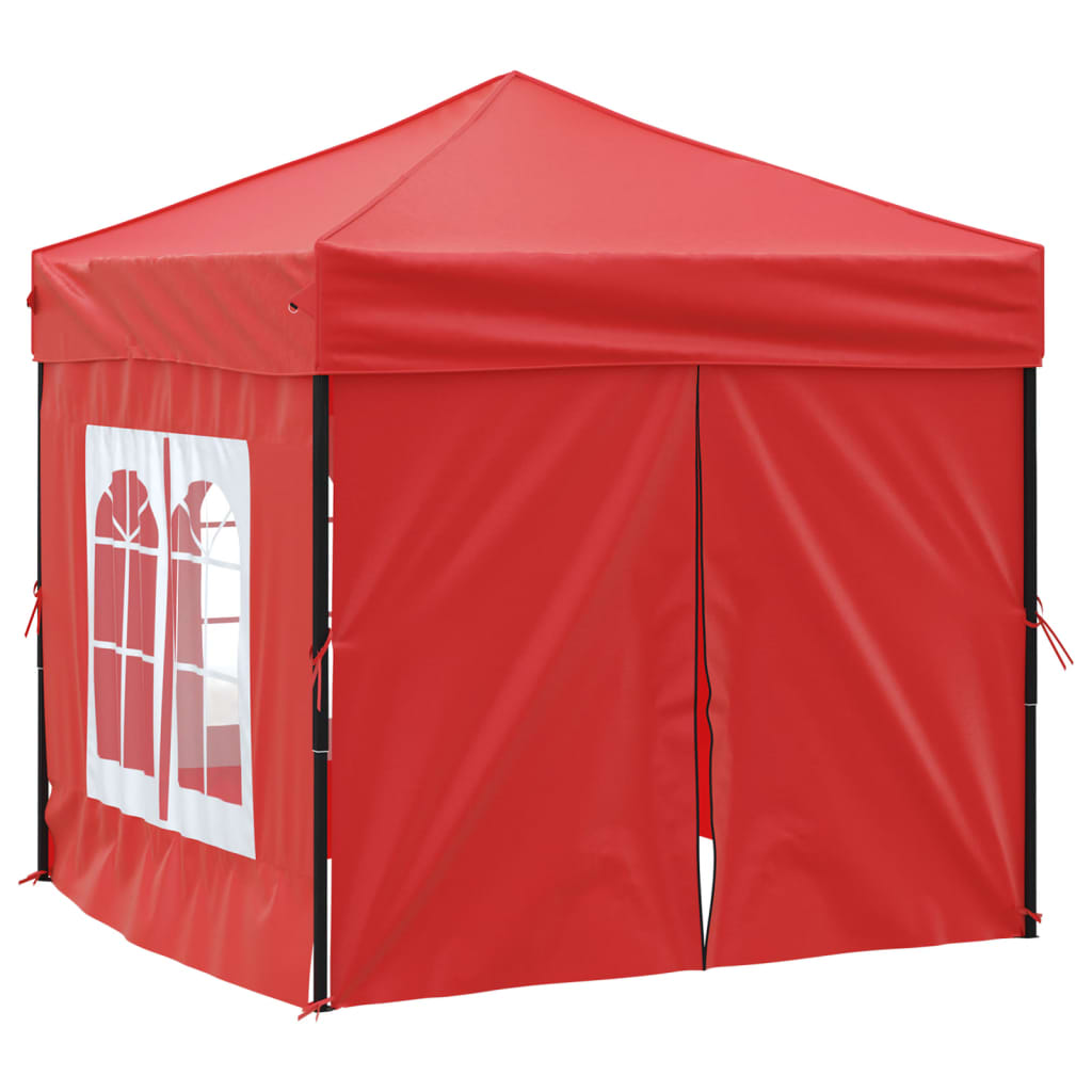 vidaXL Carpa para fiestas plegable con paredes laterales rojo 2x2 m