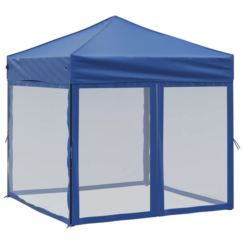 vidaXL Carpa para fiestas plegable con paredes laterales azul 2x2 m