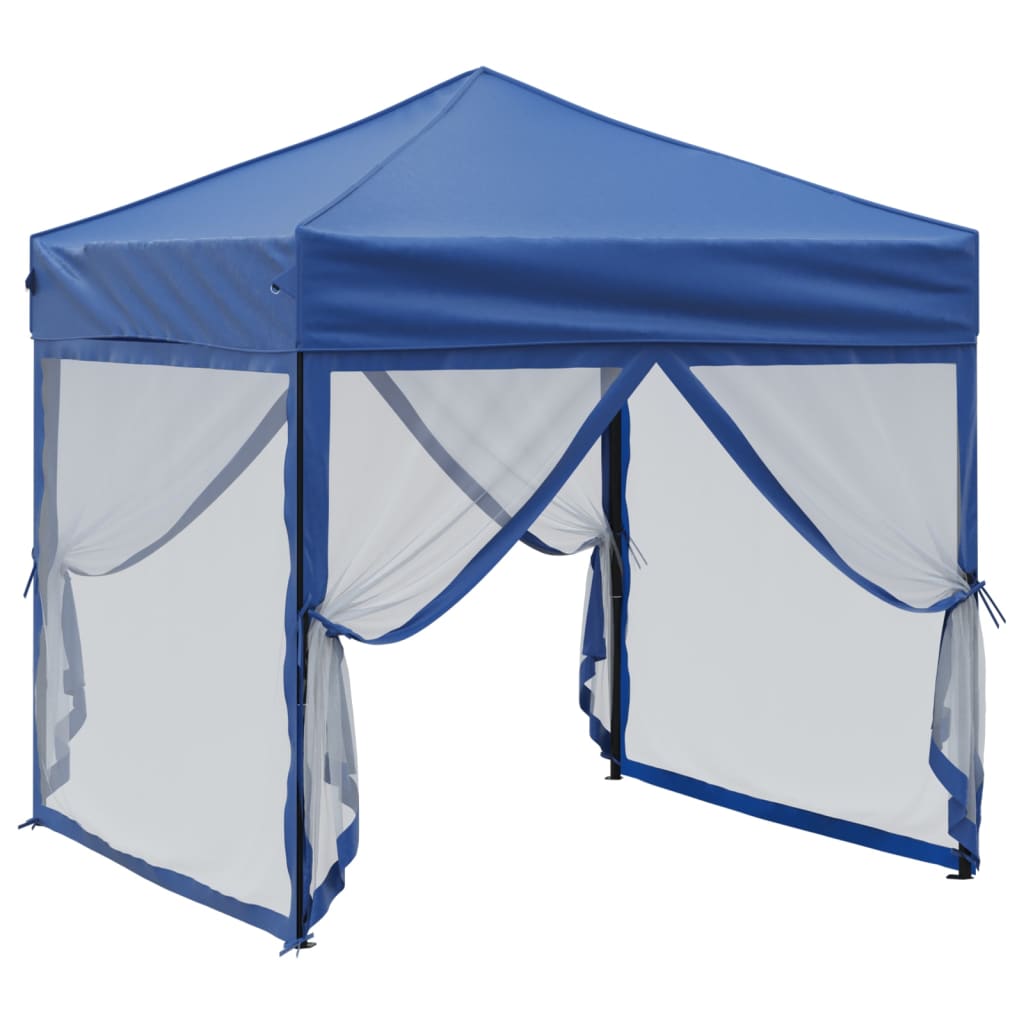 vidaXL Carpa para fiestas plegable con paredes laterales azul 2x2 m