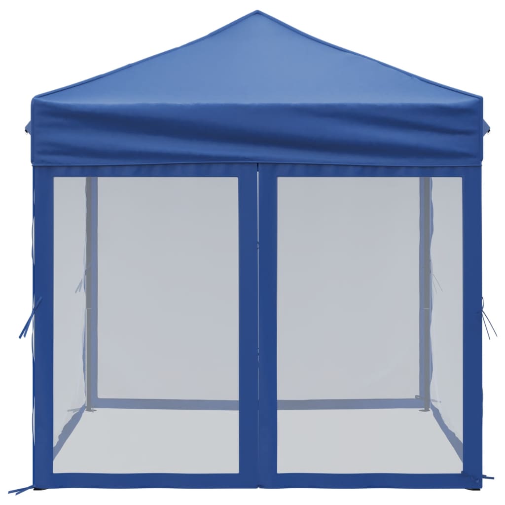 vidaXL Carpa para fiestas plegable con paredes laterales azul 2x2 m