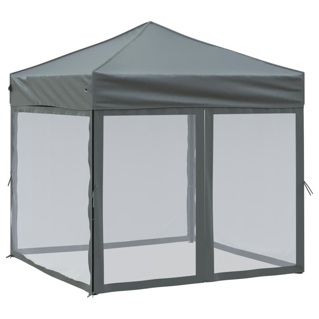 vidaXL Carpa para fiestas plegable con paredes gris antracita 2x2 m