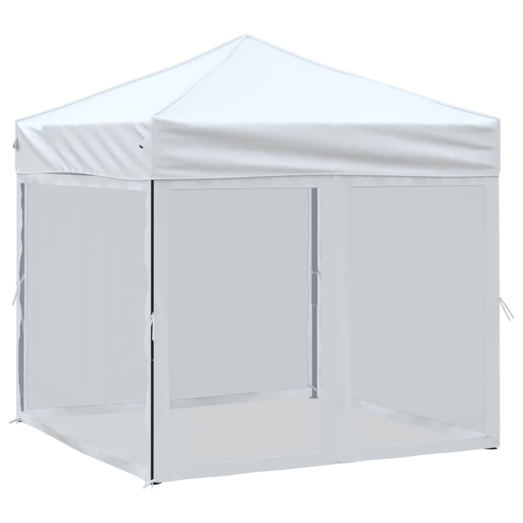 vidaXL Carpa para fiestas plegable con paredes laterales blanca 2x2 m