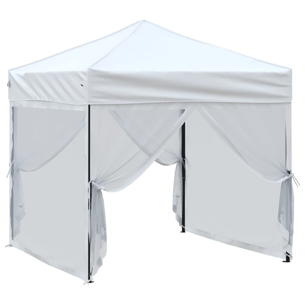 vidaXL Carpa para fiestas plegable con paredes laterales blanca 2x2 m