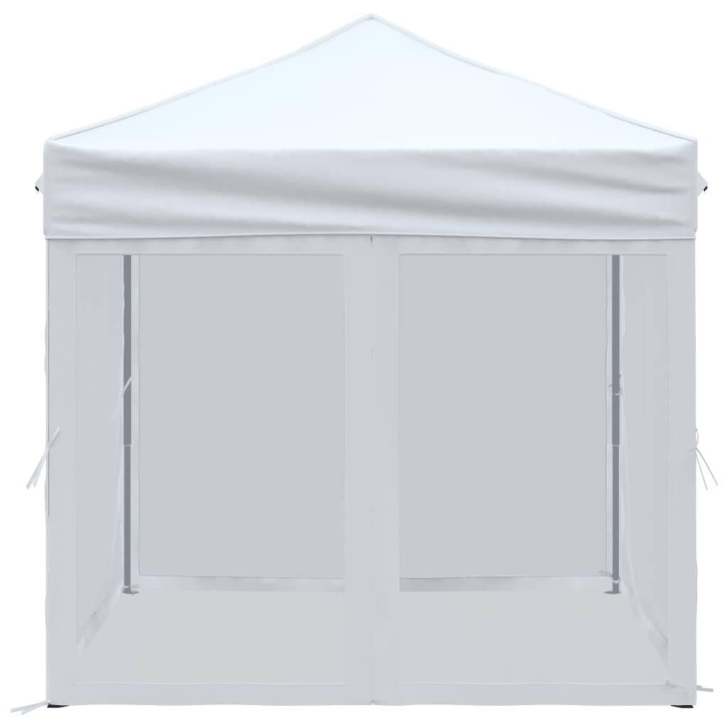 vidaXL Carpa para fiestas plegable con paredes laterales blanca 2x2 m