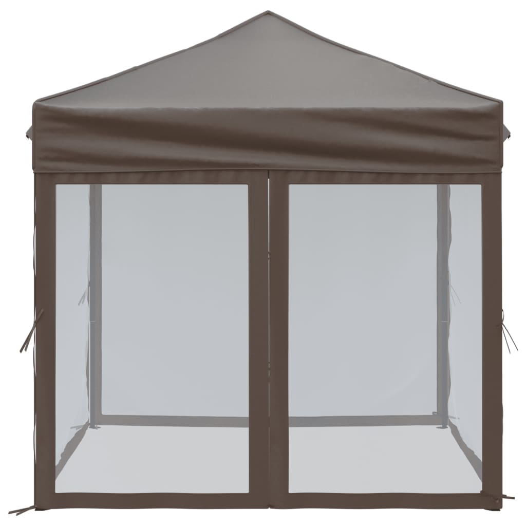 vidaXL Carpa para fiestas plegable con paredes gris taupé 2x2 m