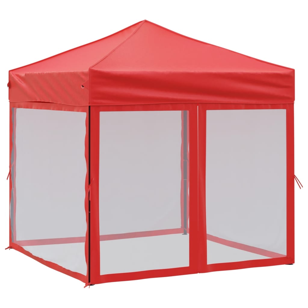 vidaXL Carpa para fiestas plegable con paredes laterales roja 2x2 m