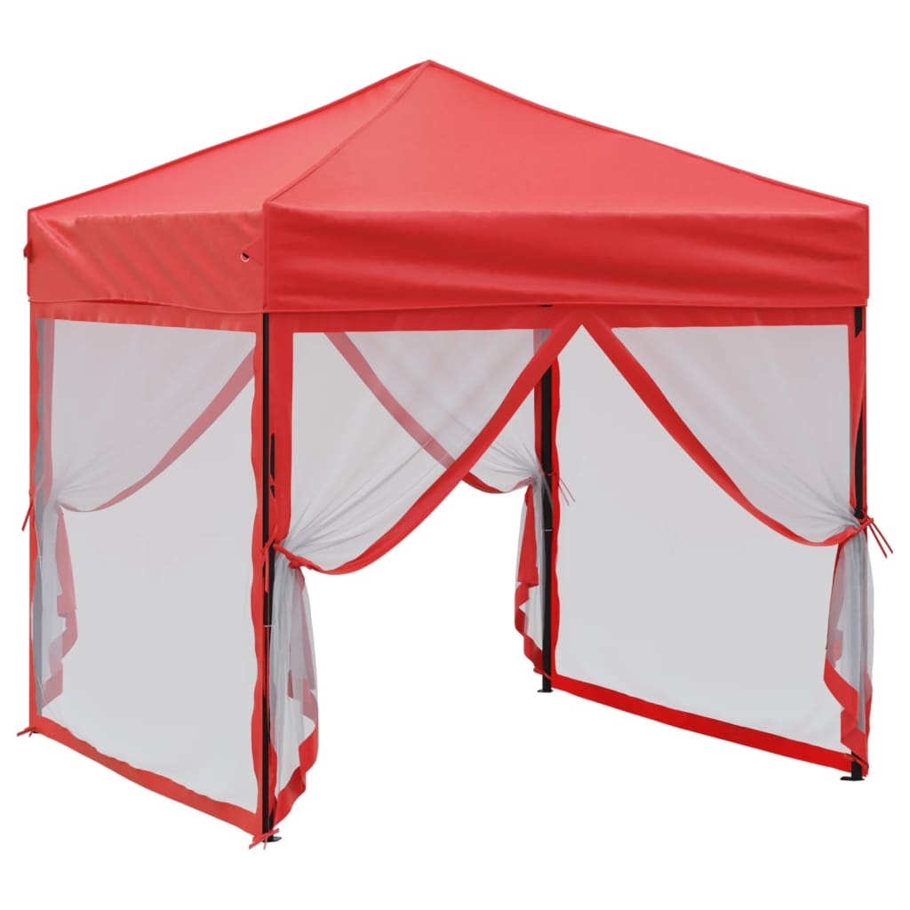 vidaXL Carpa para fiestas plegable con paredes laterales roja 2x2 m