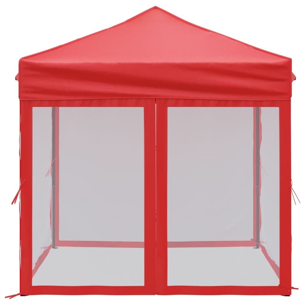 vidaXL Carpa para fiestas plegable con paredes laterales roja 2x2 m