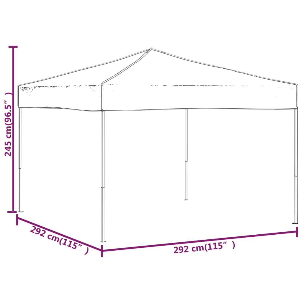 vidaXL Carpa para fiestas plegable negro 3x3 m