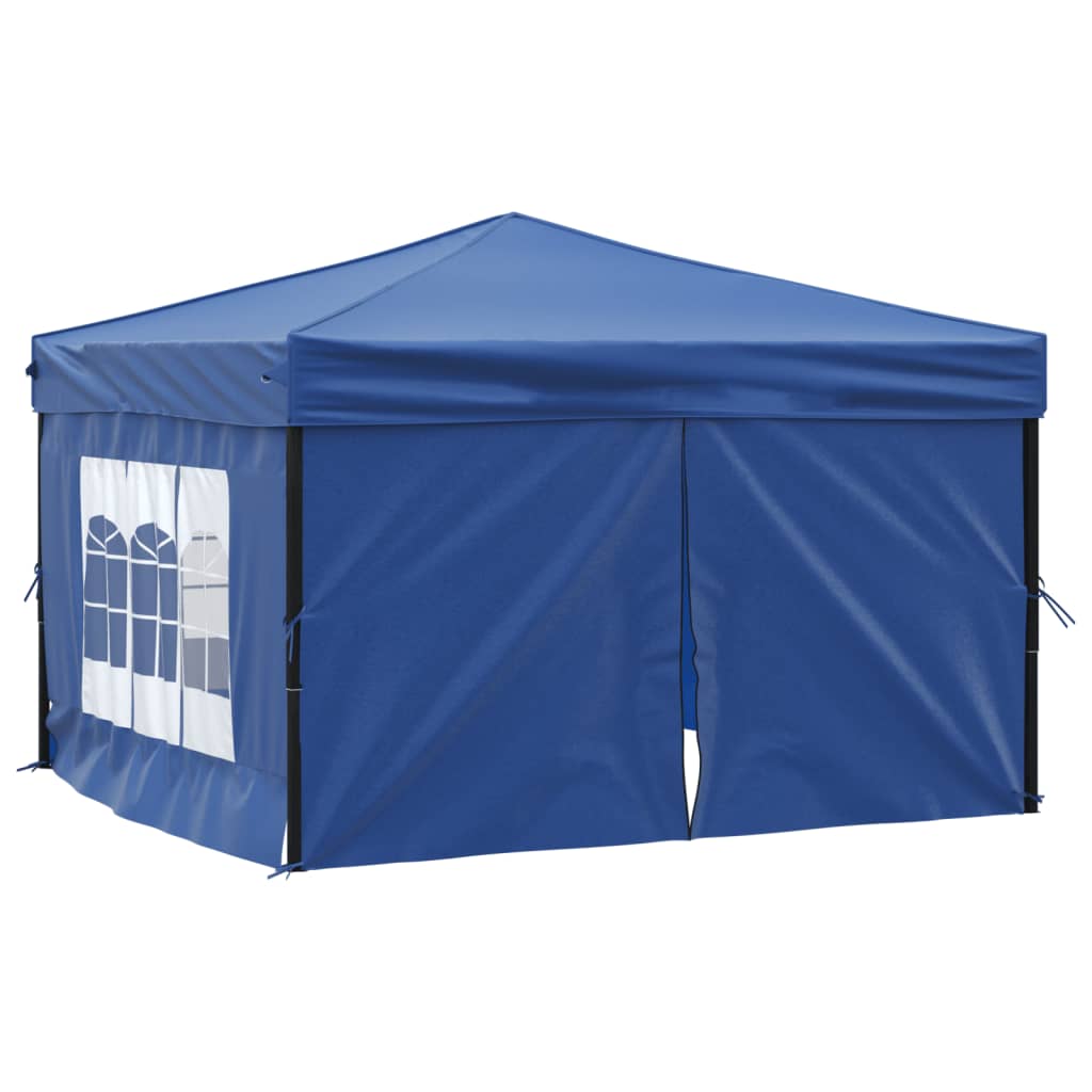 vidaXL Carpa para fiestas plegable con paredes laterales azul 3x3 m