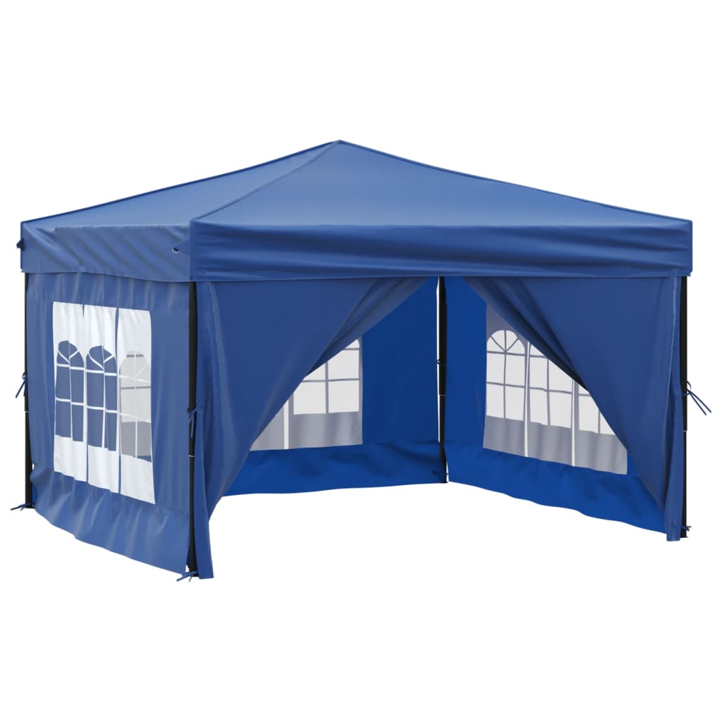 vidaXL Carpa para fiestas plegable con paredes laterales azul 3x3 m