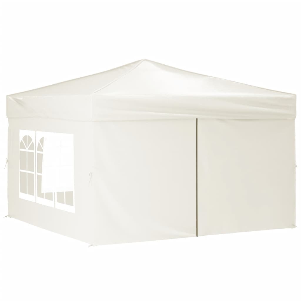 vidaXL Carpa para fiestas plegable con paredes laterales crema 3x3 m