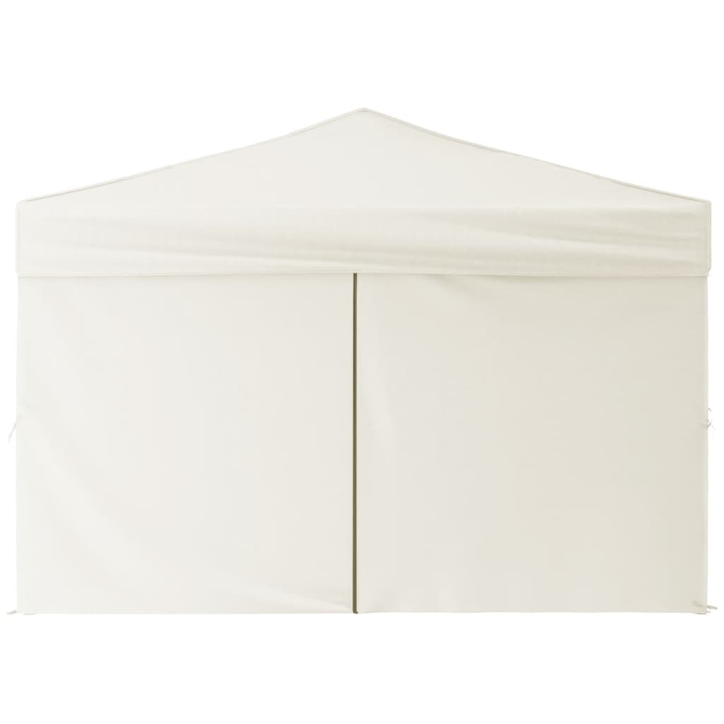 vidaXL Carpa para fiestas plegable con paredes laterales crema 3x3 m