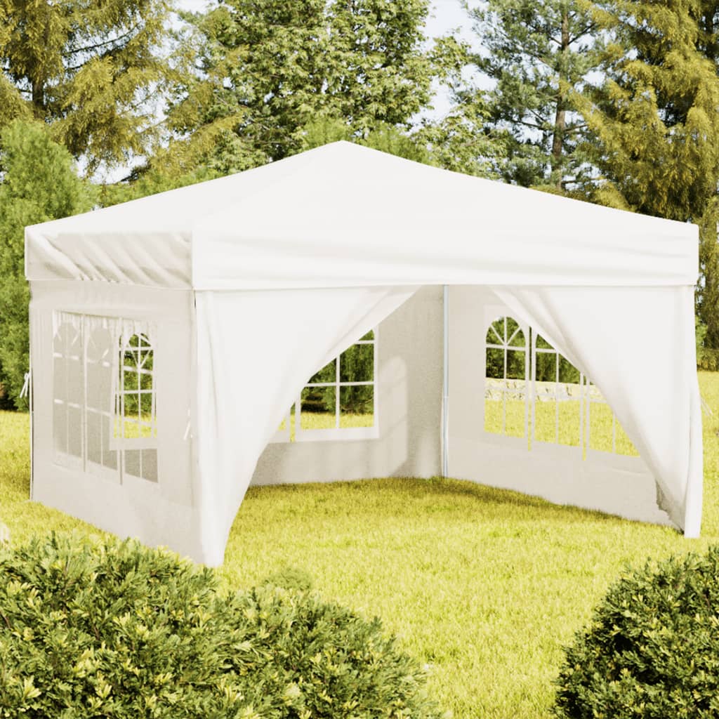 vidaXL Carpa para fiestas plegable con paredes laterales crema 3x3 m