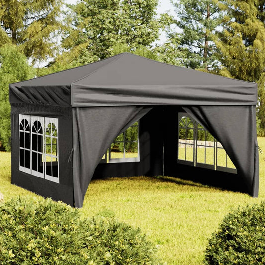 vidaXL Carpa de fiesta plegable con paredes laterales antracita 3x3 m