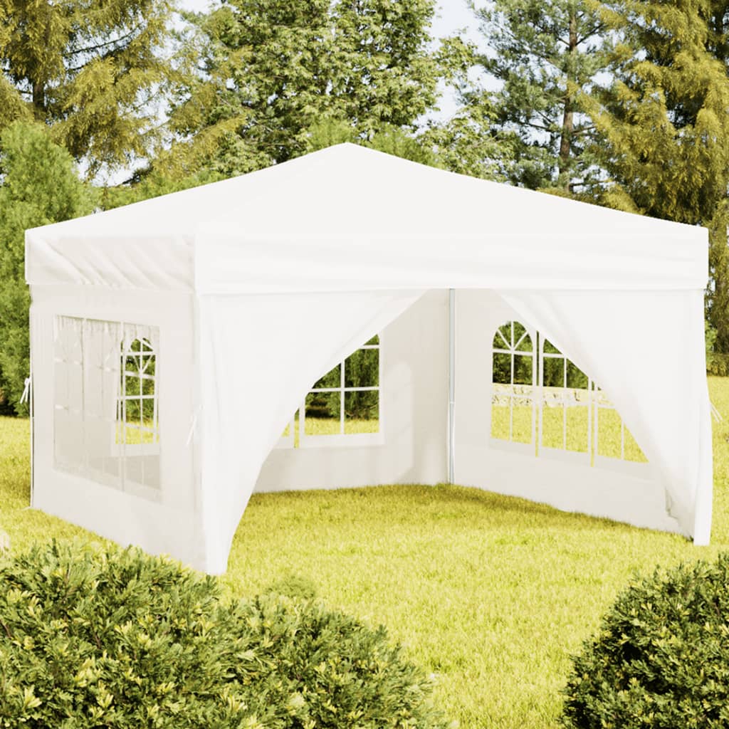 vidaXL Carpa para fiestas plegable con paredes laterales blanco 3x3 m