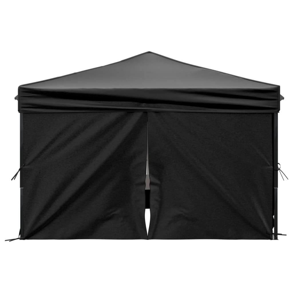 vidaXL Carpa para fiestas plegable con paredes laterales negro 3x3 m