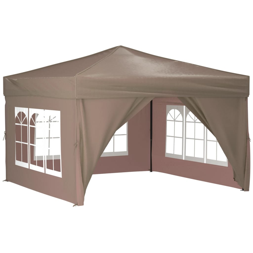 vidaXL Carpa de fiesta plegable con paredes laterales gris taupe 3x3 m