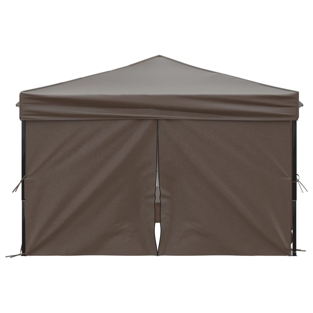 vidaXL Carpa de fiesta plegable con paredes laterales gris taupe 3x3 m