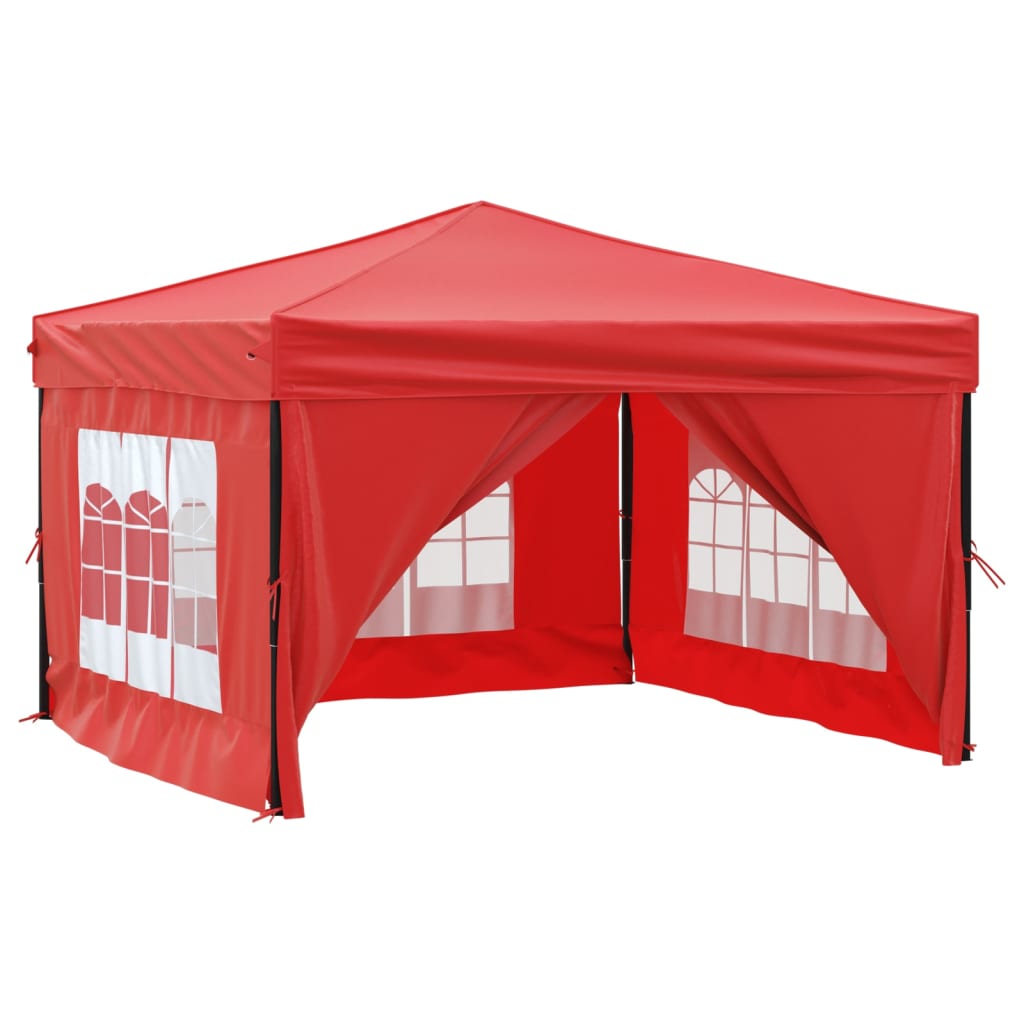 vidaXL Carpa para fiestas plegable con paredes laterales rojo 3x3 m