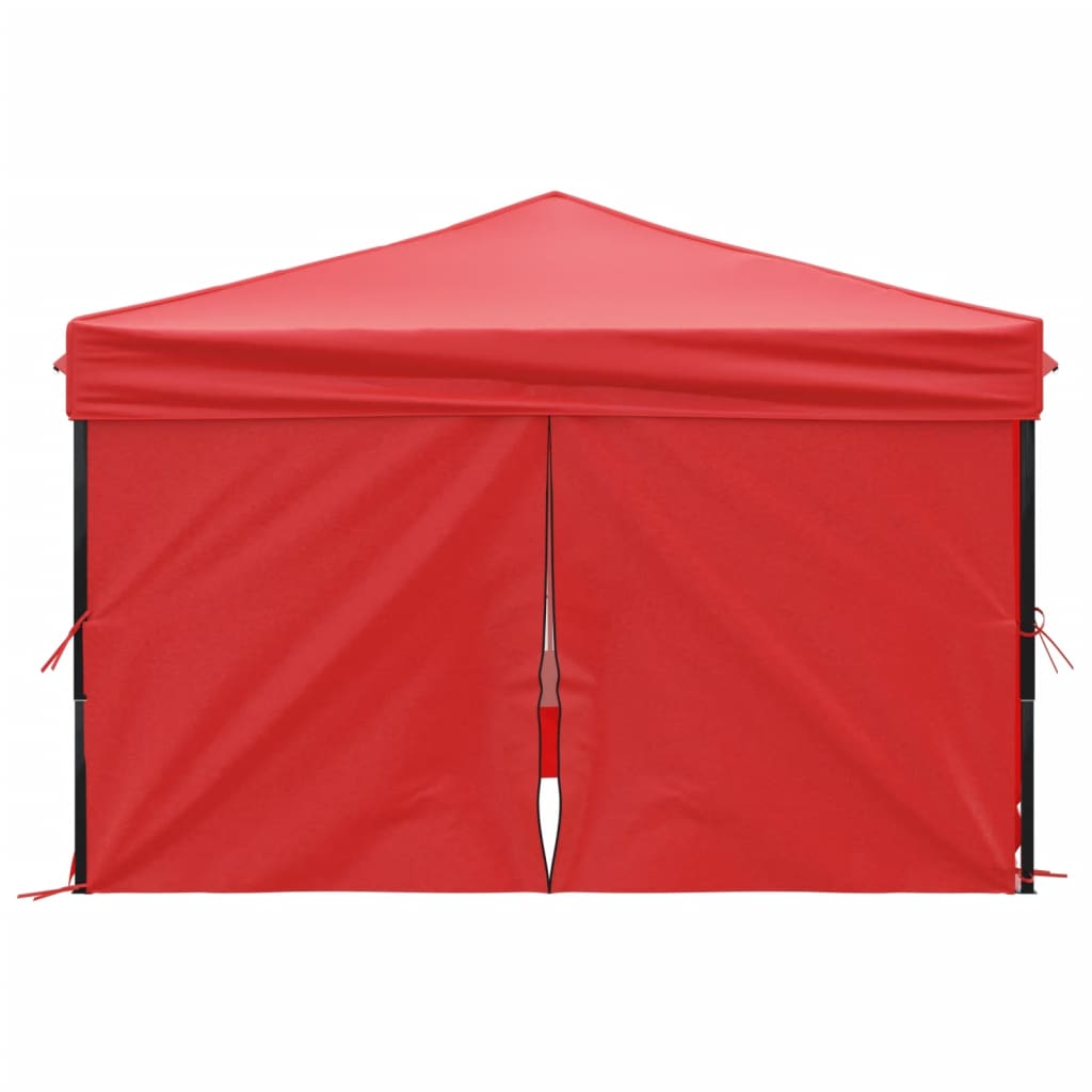 vidaXL Carpa para fiestas plegable con paredes laterales rojo 3x3 m