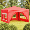 vidaXL Carpa para fiestas plegable con paredes laterales rojo 3x3 m