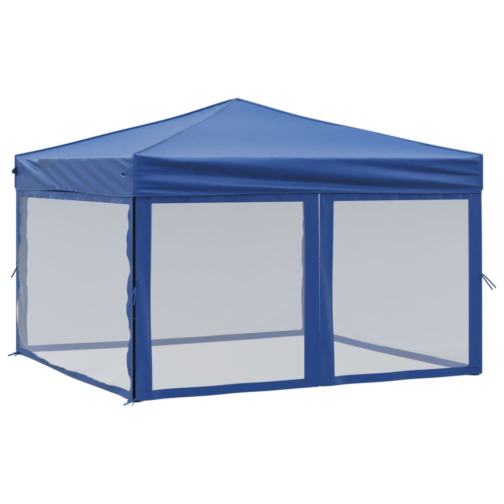 vidaXL Carpa para fiestas plegable con paredes laterales azul 3x3 m