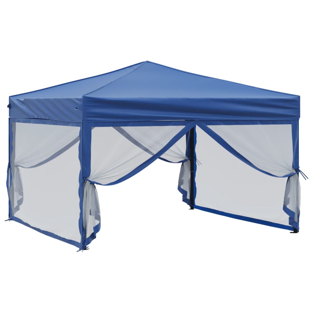 vidaXL Carpa para fiestas plegable con paredes laterales azul 3x3 m