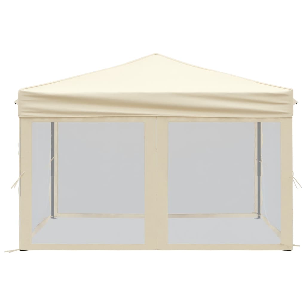 vidaXL Carpa para fiestas plegable con paredes laterales crema 3x3 m