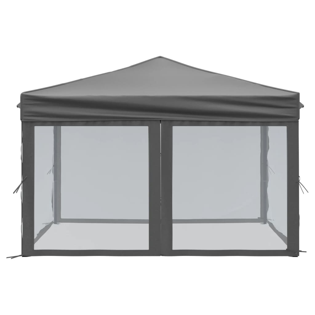 vidaXL Carpa para fiestas plegable con paredes gris antracita 3x3 m