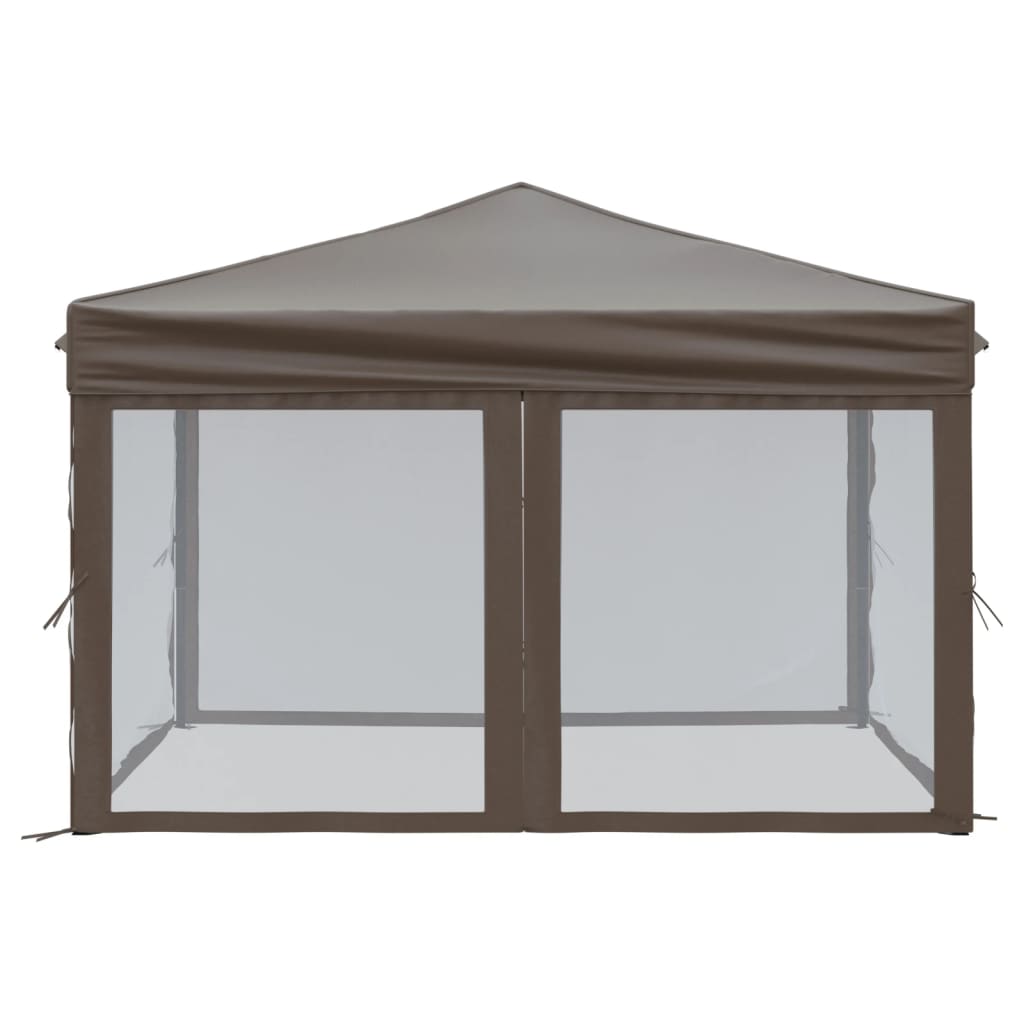 vidaXL Carpa para fiestas plegable con paredes gris taupé 3x3 m