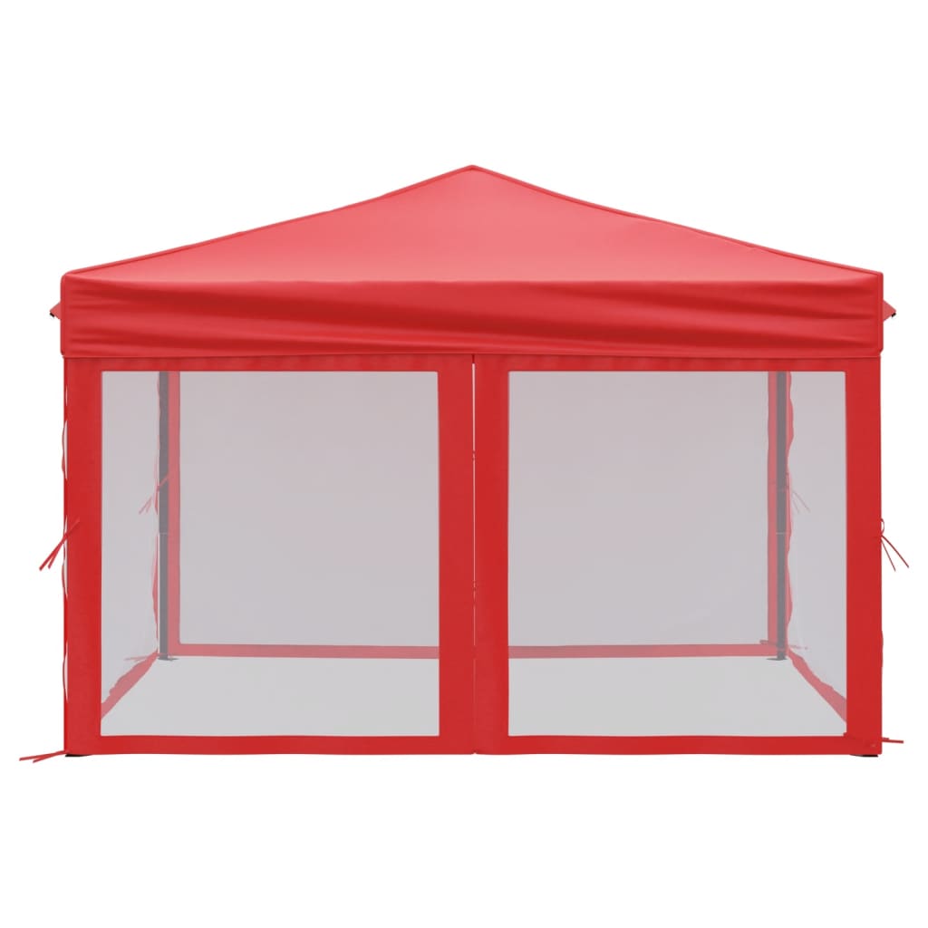 vidaXL Carpa para fiestas plegable con paredes laterales rojo 3x3 m