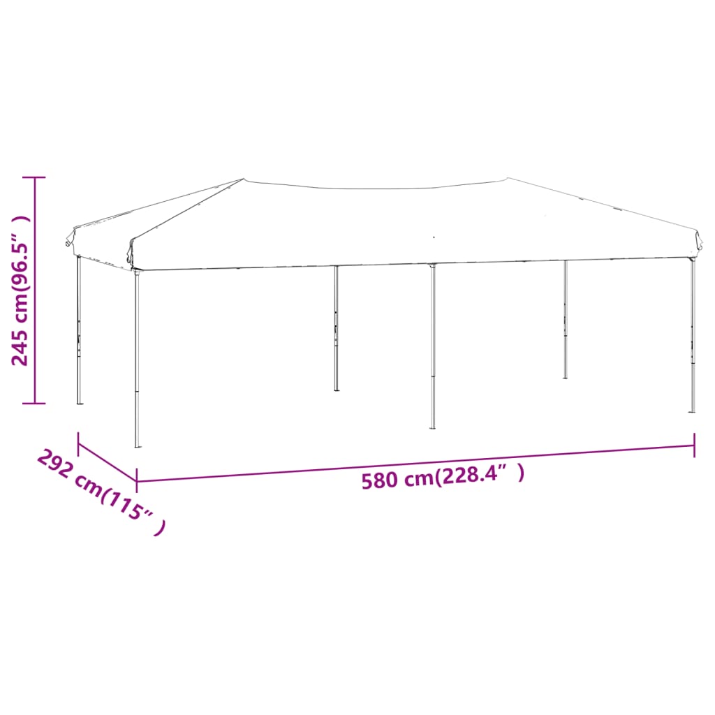 vidaXL Carpa para fiestas plegable color crema 3x6 m