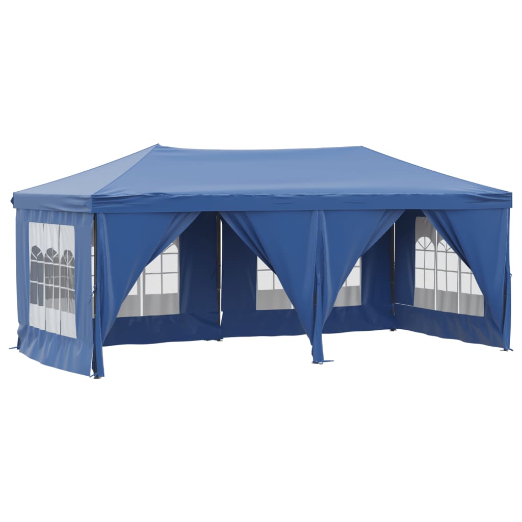 vidaXL Carpa para fiestas plegable con paredes laterales azul 3x6 m